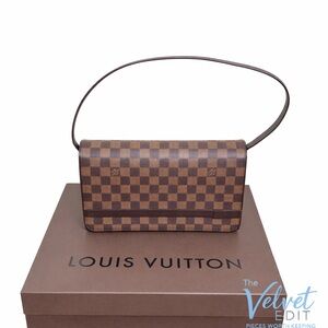 Louis Vuitton Damier Ebene Tribeca Long Shoulder Bag w/ Original Receipt